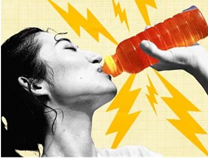 Woman drinking from a bottle