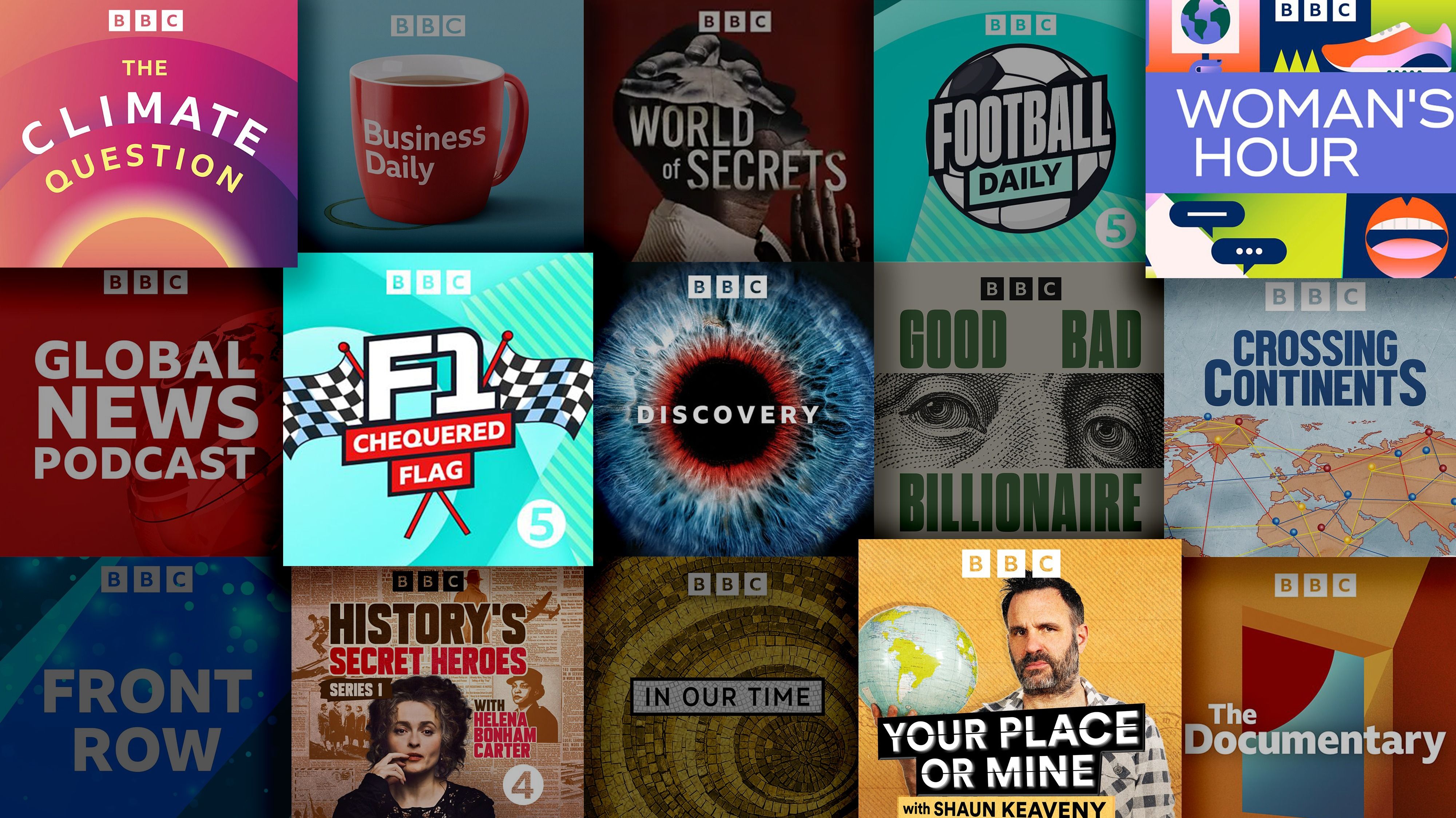 Podcast logos grid