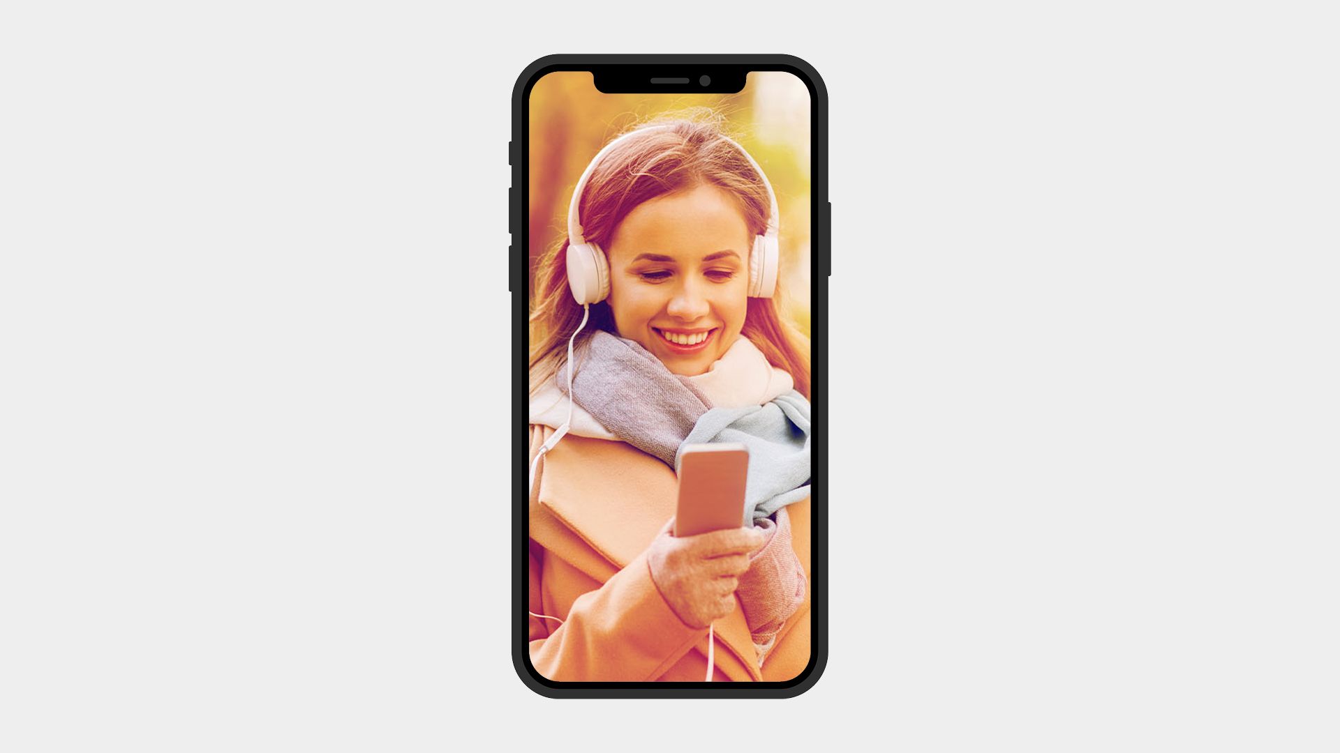 Woman listening to podcast